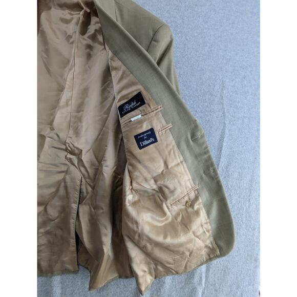 Ralph Ralph Lauren Dillard's Blazer‎ Men Size 44R Beige 100% Wool Sport Coat - Picture 7 of 15